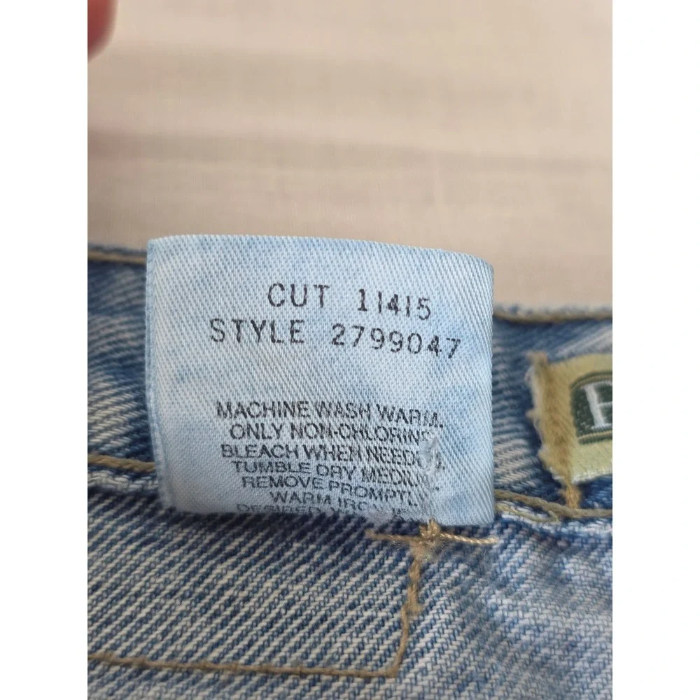 Vintage‎ Mom Jeans High Rise Tapered 100% Cotton 14 Light Wash Distressed 90s